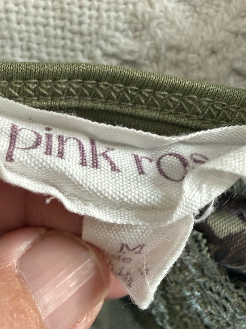 Pink Rose Green Lace Floral Cami Top (M) - Picture 2 of 7